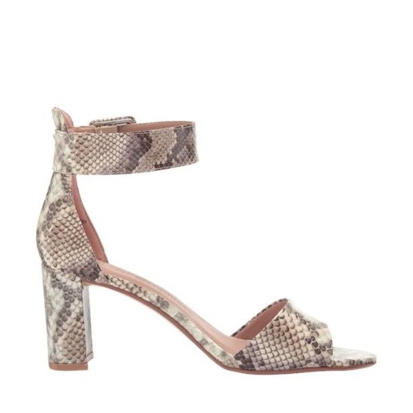 NIB $75 CHINESE LAUNDRY Women 7.5 Natural SNAKE Animal Print Rumor Heeled Sandal - Picture 2 of 14